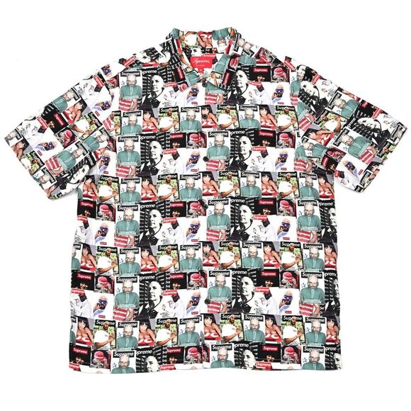 Supreme Men's Magazine Print Viscose All Over Print Shirt Button Up SS23 Medium - Picture 2 of 11